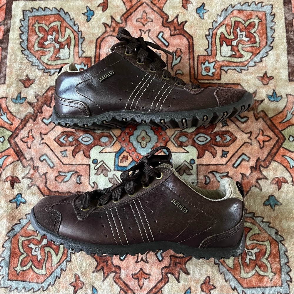 Vintage Sketchers Brown Leather Sneakers